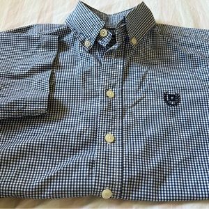 Chaps Boys Gingham short sleeve button down Size 8